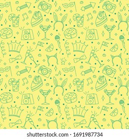 Birthday Party Seamless pattern for web, wallpaper, wrapping, scrapbook