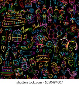 Birthday Party, Seamless Pattern For Your Design