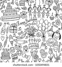 Birthday party, seamless pattern for your design