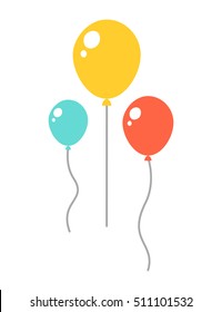 Birthday party set icons or elements