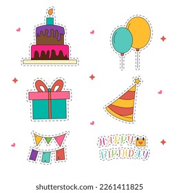 birthday party sticker set collection