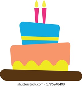 Birthday party sweet cake cartoon