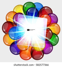 Birthday party vector background - colorful festive balloons, confetti, ribbons flying for celebrations card in isolated white background with space for you text.