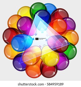 Birthday party vector background - colorful festive balloons flying for celebrations card in isolated white background with space for you text.