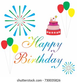 Birthday party vector collection, isolated design elements