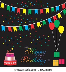 Birthday party vector collection, isolated design elements