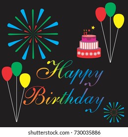 Birthday party vector collection, isolated design elements