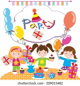 Birthday party vector illustration