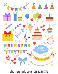 Birthday party vector set