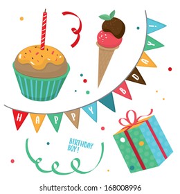 Birthday party vector set part 2