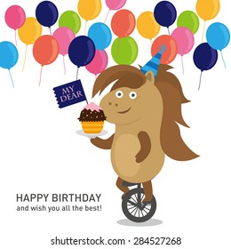 Birthday party.Horse