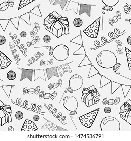 Birthday pattern seamless graphic stroke background illustration print vector wallpaper