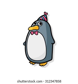 birthday penguin doodle