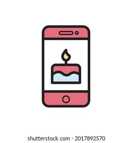 Birthday Phone Icon Vector Illustration