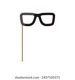 birthday photo booth prop cartoon. hair party, funny congratulation, moustache 2019 birthday photo booth prop sign. isolated symbol vector illustration