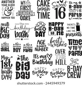 Birthday Phrases and Word Art Set