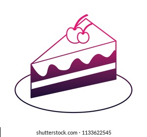birthday piece cake with cherry