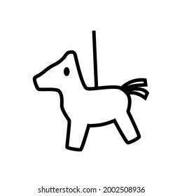 Birthday pinata illustration, birthday pinata symbol, outline icon design
