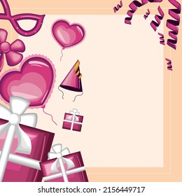 birthday pink decoration gifts and balloons