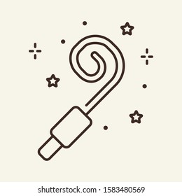 Birthday pipe thin line icon. Concept of holidays and birthday. Vector illustration symbol elements for web design and apps.