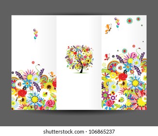 Birthday postcard, cover page. Design for your print