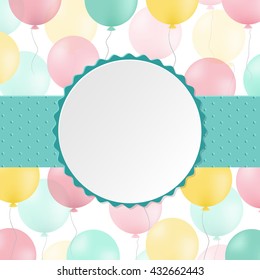 Birthday Postcard, With Gradient Mesh, Vector Illustration