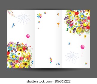 Birthday postcard, inside page. Design for your print