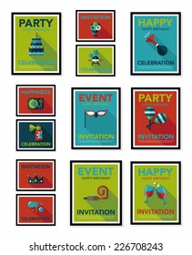 Birthday poster flat banner design flat background set, eps10