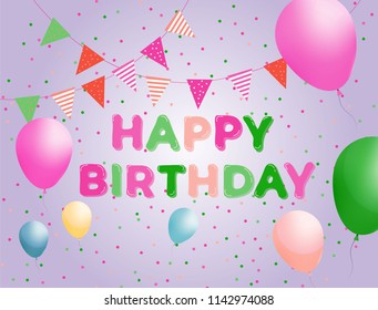 Birthday poster vector design for greeting cards and poster with balloon, design template for birthday celebration.