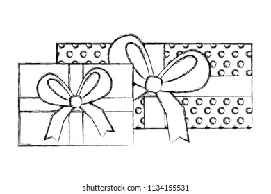 birthday present boxes with bow decoration