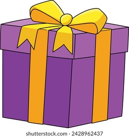 Birthday Present Cartoon Colored Clipart 