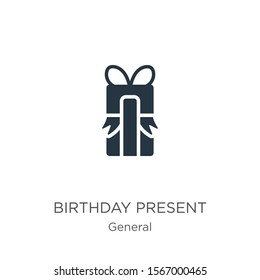 Birthday present icon vector. Trendy flat birthday present icon from general collection isolated on white background. Vector illustration can be used for web and mobile graphic design, logo, eps10