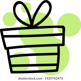 Birthday present, illustration, vector on white background.