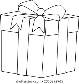 Birthday Present Isolated Coloring Page for Kids