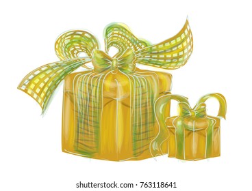 birthday present isolated on the white background