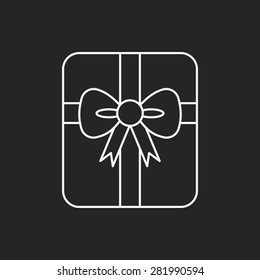 birthday present line icon