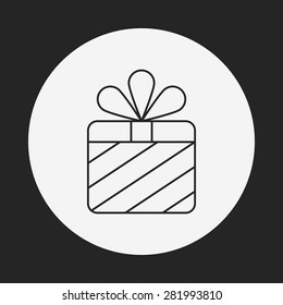 birthday present line icon