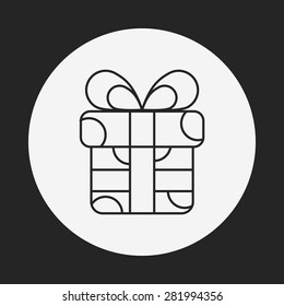 birthday present line icon