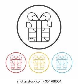 birthday present line icon
