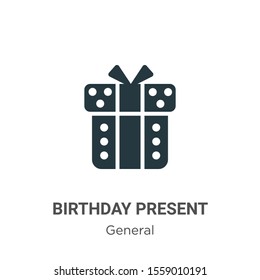 Birthday present vector icon on white background. Flat vector birthday present icon symbol sign from modern general collection for mobile concept and web apps design.