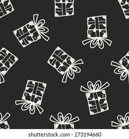 birthday presents doodle drawing seamless pattern background