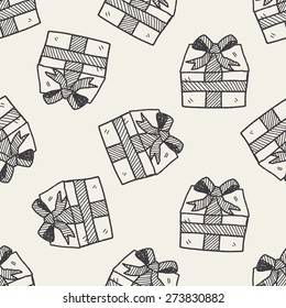 birthday presents doodle drawing seamless pattern background