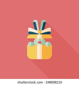 birthday presents flat icon with long shadow,eps10