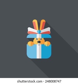 birthday presents flat icon with long shadow,eps10