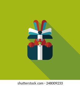 birthday presents flat icon with long shadow,eps10