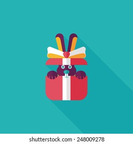 birthday presents flat icon with long shadow,eps10