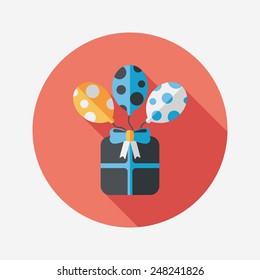 birthday presents flat icon with long shadow,eps10