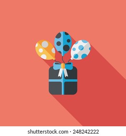 birthday presents flat icon with long shadow,eps10
