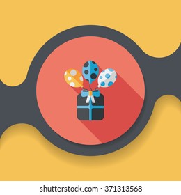 birthday presents flat icon with long shadow,eps10