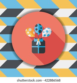 birthday presents flat icon with long shadow,eps10